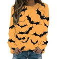 thumbnail image 1 of NMMUED T-Shirts d'Halloween Hauts de Sortie pour Femmes T-Shirts Graphiques d'Halloween Blouses pour Femmes T-Shirts à Col Rond pour Femmes Hauts d'Halloween pour Femmes Hauts d'Halloween pour Femmes Orange G, 1 of 5