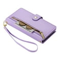 thumbnail image 4 of Crossbody for iPhone 16 Phone Case Wallet with Card Slots Zipper Pocket, PU Leather Magnetic Shoulder Strap Purse Cover with Flip Kickstand for iPhone 16 Women Girls, Purple, 4 of 11