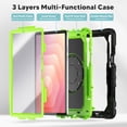 thumbnail image 3 of ELEHOLD Rugged Case for Samsung Galaxy Tab S11 2025,11-inch, Three-Layer Protection with Screen Protector Portable Folding Handle Grip 360° Rotating Kickstand Bracket Shockproof Cover,B, 3 of 8