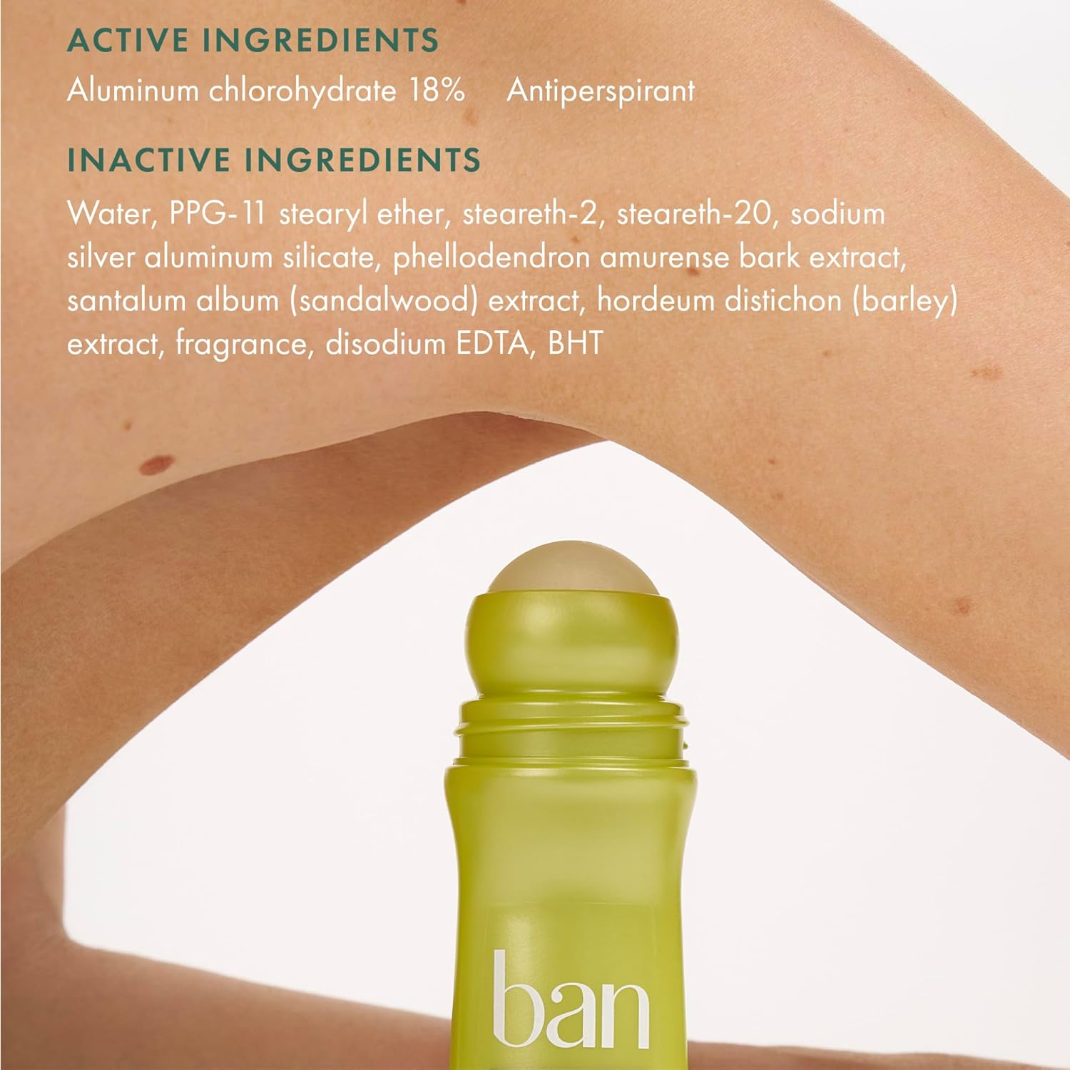 Ban Invisible Roll-On Antiperspirant Deodorant with 24 Hour Protection, Powder Fresh, 6 Pack