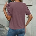 thumbnail image 6 of Womens Tops Summer Sweater Long Tunic Dressy Casual Blouses Business Cute Trendy Short Sleeve Shirt,Wine S, 6 of 6