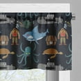 thumbnail image 3 of Ambesonne Diver Valance Pack of 2, Shark Sea Turtle Submarine, 42"X18", Multicolor, 3 of 5