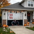 thumbnail image 6 of Creepy Zombie Climber I See You Text Halloween Garage Door Banner Large Outdoor House Exterior Decoration, 6 of 6