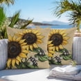 thumbnail image 4 of Retro Bees Outdoor Pillow Covers Pack of 2 Sunflower Leaf Pastoral Retro Bees Waterproof Throw Pillow Covers Decorative Cushion Cases for Patio Garden Tent Balcony Couch 16x16 inch, 4 of 8