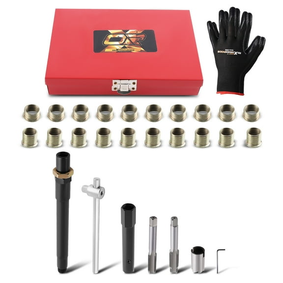 maXpeedingrods Spark Plug Thread Repair Kit, M14 x 1.25 Taps Inserts Screw Rethreading Tools Repair Set with Case, 26 Pcs