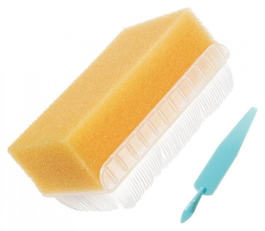 EZ Scrub Brown Impregnated Scrub Brush, Polyethylene Bristles / Sponge, Povidone Iodine 1, 30