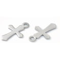 thumbnail image 2 of 50Pcs 304 Stainless Steel Tiny Charms Coherent Light Cut Metal Charms Pendant Stainless Steel Color Pendant Decoration for Necklace Bracelet Jewelry Making 11.5x7x0.5mm Hole: 1mm, 2 of 3