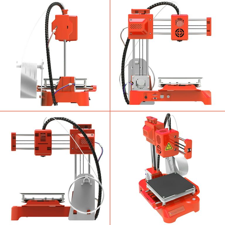 Finde på sidde Vælge EasyThreed Mini 3D Printer 100×100×100mm Print Size One-Key Printing with  TF Card PLA Sample Filament, Orange - Walmart.com