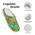 thumbnail image 5 of Fotbe Pineapple Pattern Women's Fuzzy Curly Fur Memory Foam Loafer Slippers Indoor Outdoor Slippers Winter Home Shoes-39/40, 5 of 7