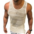 thumbnail image 2 of Men Sleeveless See Through Hollow-Out Mesh Tank Tops, 2 of 5