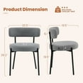 thumbnail image 4 of Furniliving Modern Dining Chairs Set of 2, Upholstered Dining Room Chairs with Black Metal Legs, Curved Backrest, Round Thicken Kitchen Chairs for Dining Room, Island, Faux-Teddy, Gray, 4 of 11
