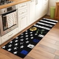 thumbnail image 2 of Runner Rugs 2x6 Ft, Blue American Flag Non Slip Area Rugs for Kitchen Bedroom Entryway, Sunflower Vintage USA Flag Washable Carpet Runner Rug Floor Mats for Bedroom Home Decor, 2 of 8