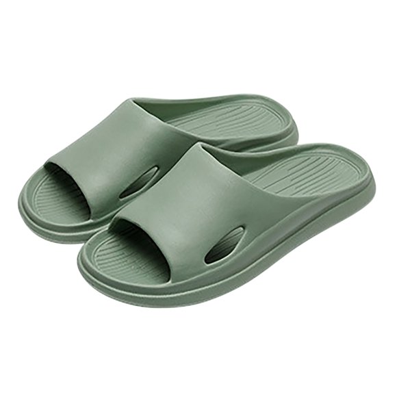 Ketyyh-chn99 Slippers for Women Mens Shoes Slippers Bathroom Household Slippers Comfortable Non Slip Home Slippers Summer Beach Solid (Green, 6.5)
