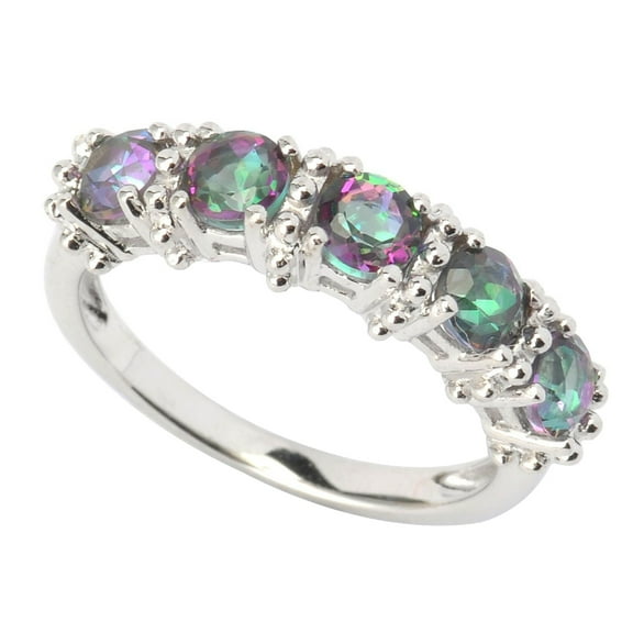 Sterling Silver with Mystic Topaz Five Stone Band Ring