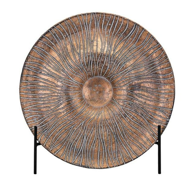 IMAX 95954 Inga Decorative Charger with Stand, Copper