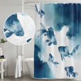 thumbnail image 5 of Navy Blue Fish Shower Curtain, Waterproof Shower Curtains for Bathroom, Nautical Coastal Summer Ocean Modern Art Washable Fabric Bathtub Curtain Set Bath Decor with 12 Hooks Long 72"x84", 5 of 8