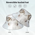 thumbnail image 2 of Honeii White Reindeer Portrait for Unisex Bucket Hat Waterproof Rain Hat Reversible Shiny Rave Bucket Hat for Concert Festival Boonie Cap, 2 of 6