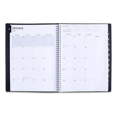 2026 Year 8" x 11" Weekly & Monthly Appointment Book, Black (ST21494-26)