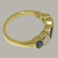 thumbnail image 4 of LBG British Made 14k Yellow Gold Natural Sapphire & Opal Womens Band Ring - 33 size options - Size 9.5, 4 of 6