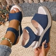 thumbnail image 7 of Bkhluea Women Wedge Heel Sandals Open Toe Ankle Strap Platform Shoes for Summer Party Wedding Beach Casual Daily Wear, 7 of 7