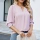 thumbnail image 4 of Camisa de gasa de manga 3/4 suelta de color sólido informal con estilo para mujer OAVQHLG3B Store lin121212, 4 of 5