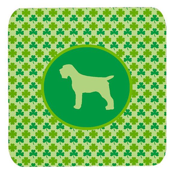 Carolines Treasures SDK1068-C-FC Wirehair Pointing Griffon Lucky Shamrock Foam Coasters- Set Of 4