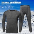 thumbnail image 3 of 2PCS Men Winter Thermal Underwear Fleece Lining Thick Warm O Neck Long Sleeve Top Pants Long Johns Set, 3 of 5