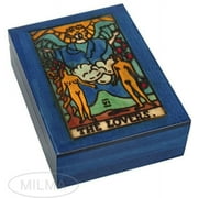 The Lovers Tarot Card Box Handmade Linden Wood Keepsake Box Made in Poland