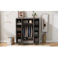 thumbnail image 6 of 3-Door Mirror Wardrobe with shelves, Closet Organizer White, 6 of 13