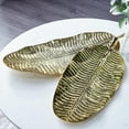 thumbnail image 2 of DecMode 25"W, 2"H Gold Metal Leaf Tray, 2-Pieces, 2 of 7