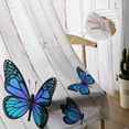 thumbnail image 5 of Wood Grain Retro Blue Butterfly Tulle Voile Curtains For Bedroom Window Curtain For Living Room Sheer Curtains Organza Drapes, 5 of 7