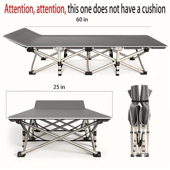 Camping Cot for Adults with 2 Sided Mattress - 60" x 26" Cot, 1200D Oxford Portable Cot Bed with Carry Bag for Camp Travel Guest