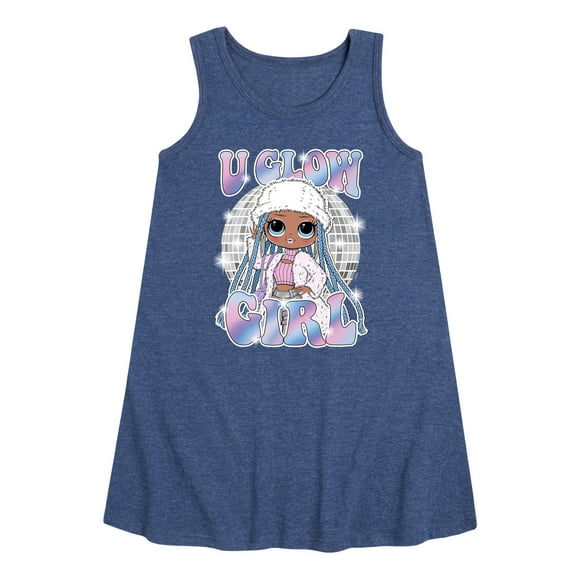 LOL OMG - Winter Dolls - U Glow Girl Disco - Toddler & Youth Girls A-line Dress