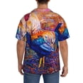 thumbnail image 5 of Gaeub Rooster Oil Painting Men's Lapel Short Sleeve Shirt, Relaxed Fit Shirt, Soft and Breathable for Outdoors Party Travel - Large, 5 of 7