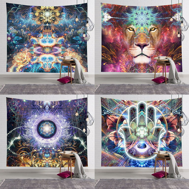 Bueautybox Fantasy Decor Tapestry Universe Galaxy Animal Wall Art Hanging for Bedroom Living Room Dorm Wall Blankets, Size: 95*73cm, Other
