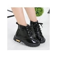 thumbnail image 4 of Gomelly Toddler Ankle Boot Side Zipper Combat Boots Lace Up Short Bootie Waterproof Booties Walking School Black 4C, 4 of 9