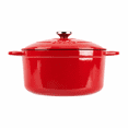 thumbnail image 2 of Lodge 5.5 qt Enameled Cast Iron Dutch Oven with Loop Handles, Red, 2 of 6