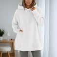 thumbnail image 1 of Cozy Chandails à Capuchon et Chandails en Molleton pour Femmes à Manches Longues Col Rond avec Poche Solide Coupe Ample pour Usage Quotidien Décontracté, 1 of 4