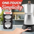 thumbnail image 3 of Gourmia Electric Moka Pot, Espresso Maker, 3–6 Cup, 550W, Silver, 3 of 10