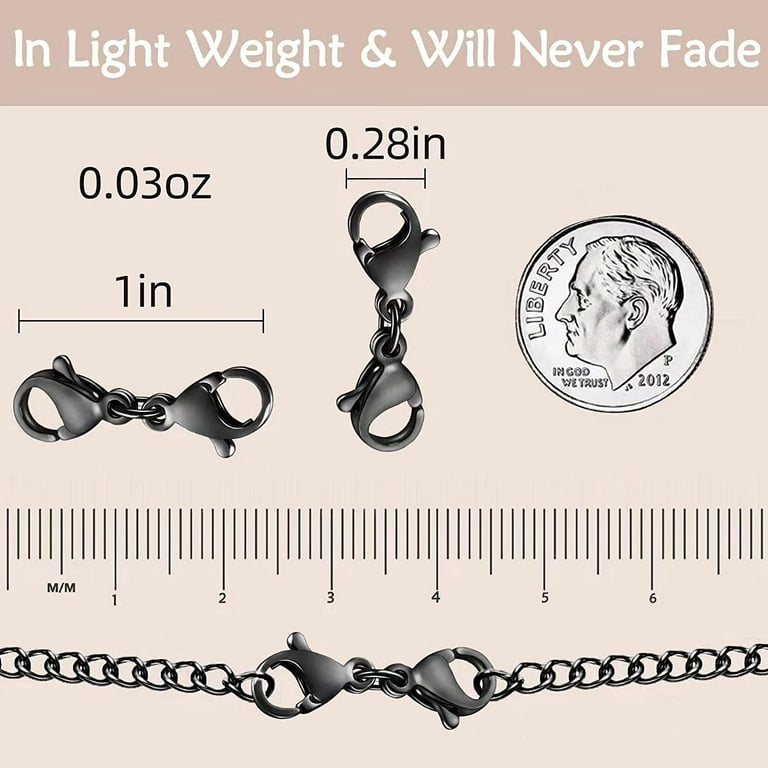 Mtlee Double Lobster clasp Extender Double claw connector Bracelet  Extension clasp Small Bracelet Extender Necklace Shortener clasp fo