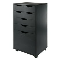 Winsome Halifax Bins & Drawers Multi-Storage Tall Mobile Cabinet 20719, Black Finish