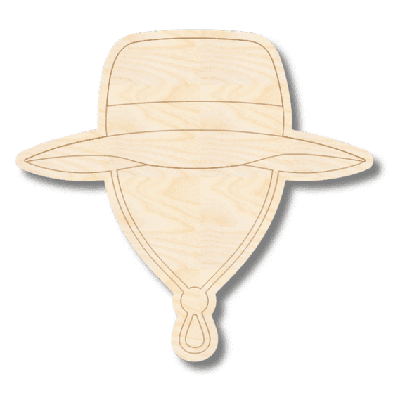 Unfinished Wood Etched Safari Hat Shape 18" / 1/8"