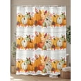 thumbnail image 4 of Fall Shower Curtain Pumpkin Shower Curtains for Bathroom Thanksgiving Decor, Waterproof Polyester Shower Curtain Set with Hooks, Stall Long 36" x 72" Leaves Berry Wood Grain, 4 of 6