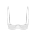 thumbnail image 1 of iiniim Women's Underwire Shelf Bra Sparkle Rhinestone Push Up Padded Balconette Bra Tops White XL, 1 of 4