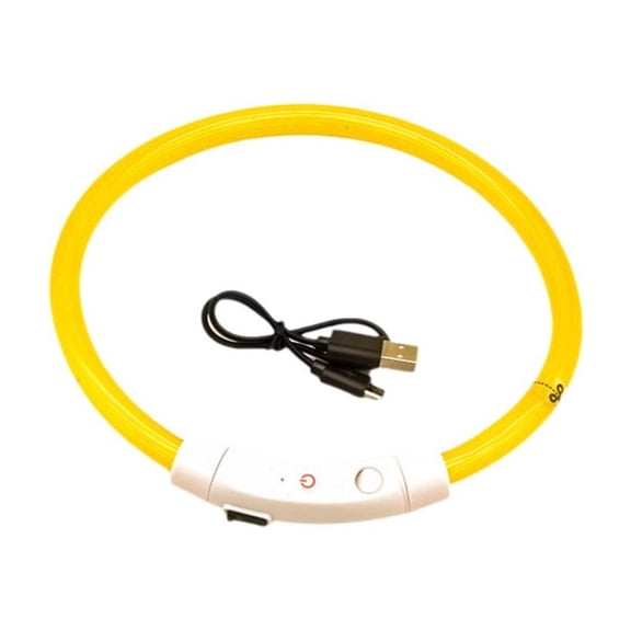 USB Rechargeable LED Dog Collar Adjustable Night Safety Light For Outdoor Running Hiking