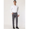 thumbnail image 3 of Pantalones de vestir a cuadros Lars Amadeus para hombre ajustados con frente plano gris M, 3 of 6