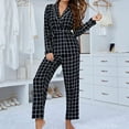 thumbnail image 6 of Pajamas Sets for Women Plaid Long Sleeve Sleepwear Casual Comfy Lounge Pjs Sets Tops and Pants Outfits Pajamas Sets, 6 of 6