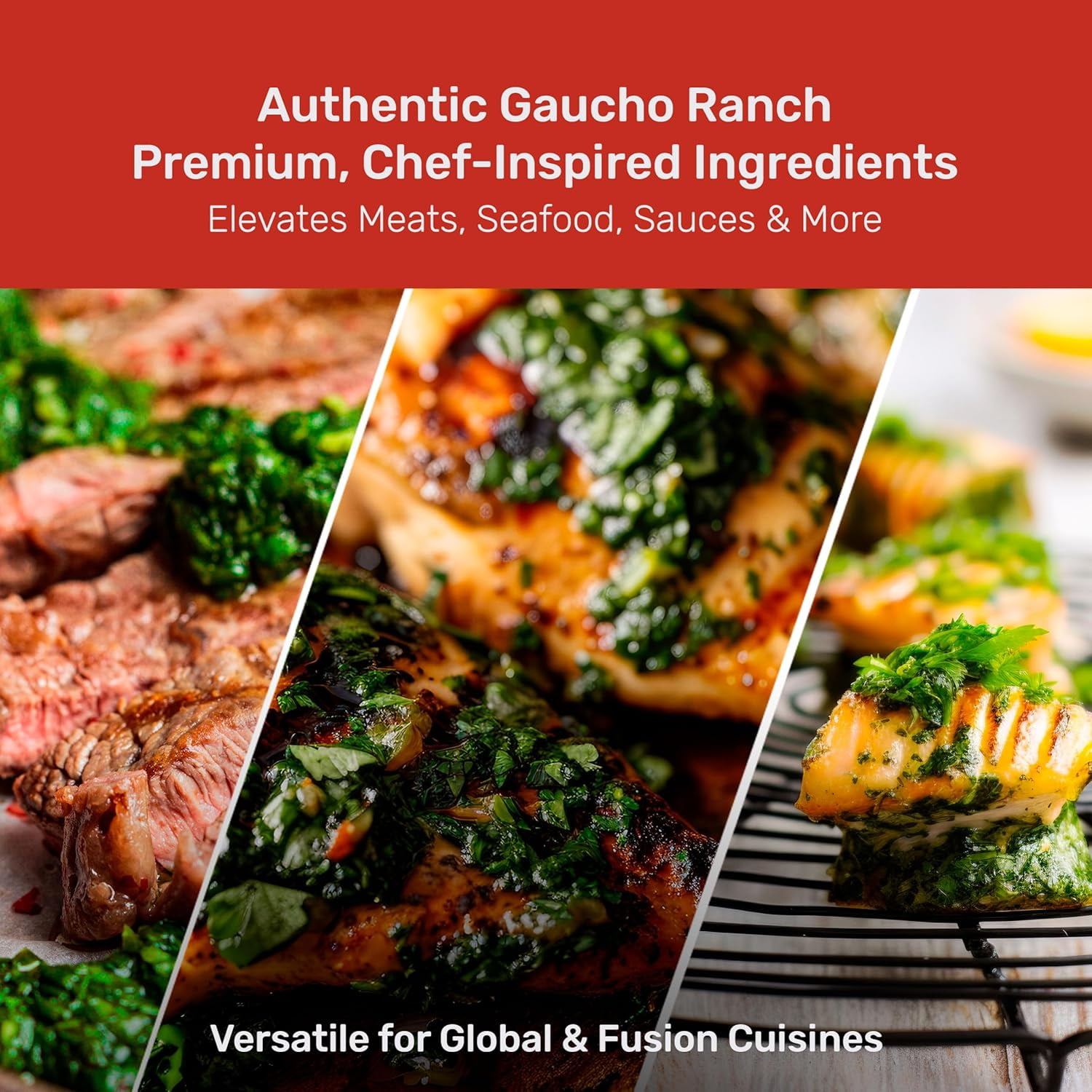 Gaucho Ranch Mild Hot Chimichurri Sauce, 1 Gallon - Zesty, Gluten-Free, Vegan, Organic Herbs