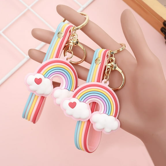 COSMOBETTY 2pcs Adorable Rainbow Cartoon Keychains Cute Keychain Ornaments For Bags And Keys Fun Present For Valentines
