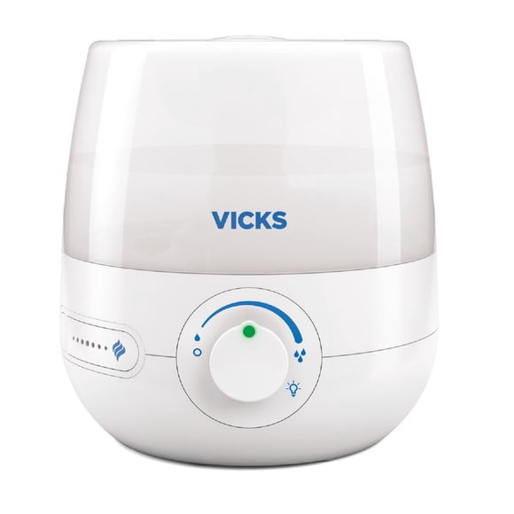 Refurbished Vicks VUL530C NaturalCare 3-in-1 Cold Mist Filter Free Humidifier + Diffuser+ Nightlight, White
